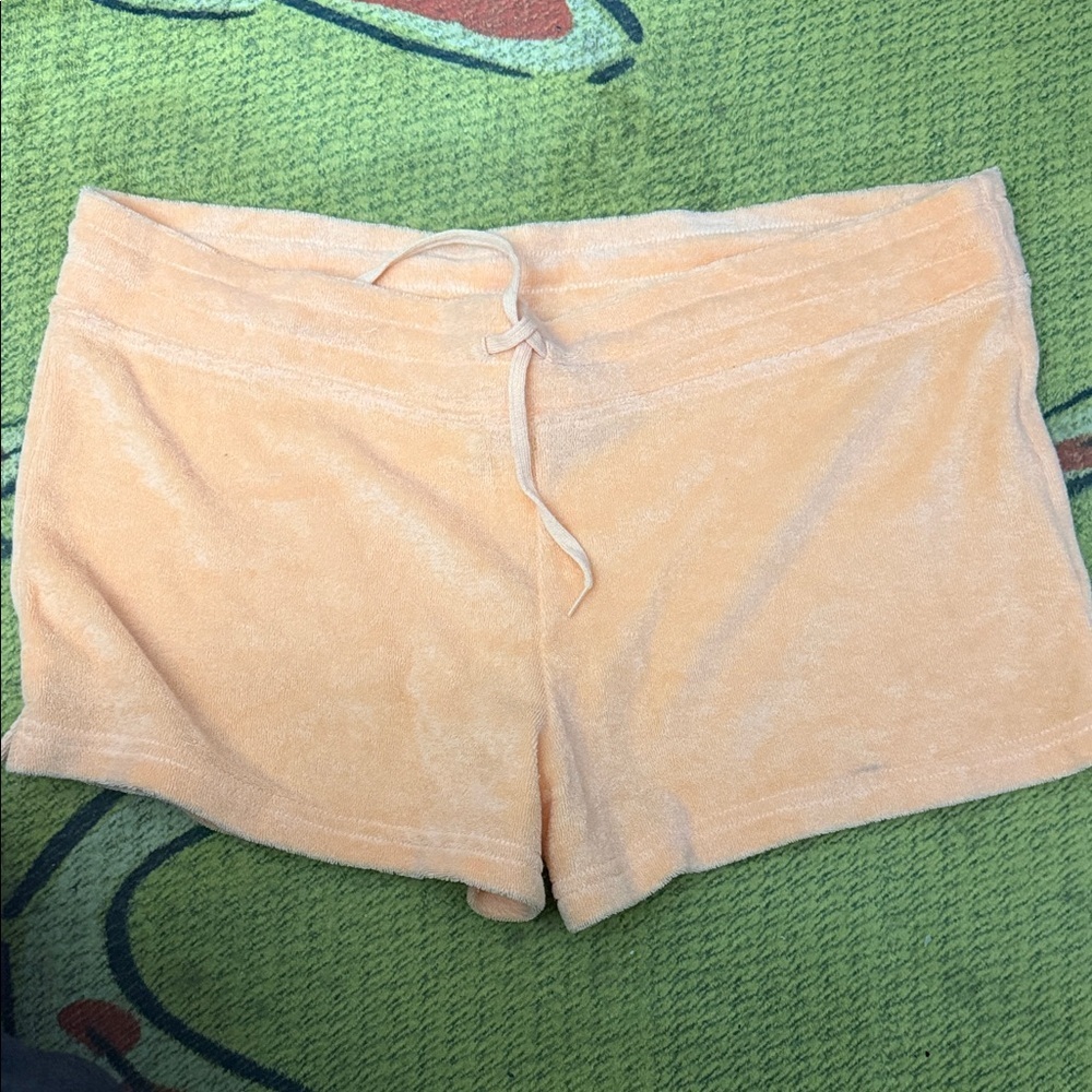 NWOT Miken Peach Terry Cloth Women Shorts size Xl